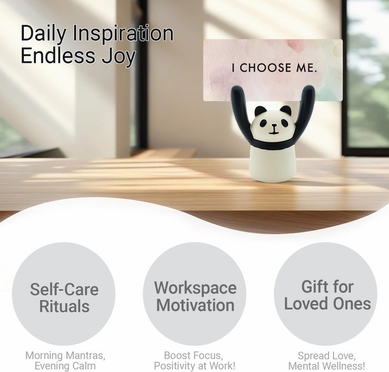 ZEARPT Affirmation Card Deck for Women, Self Care Gift, Positive Affirmation Cards with Holder, Gift for Her, Daughter, Niece, Sister, Daily Affirmations, Midlife Manifestation Gift (White - Panda) - Image 3